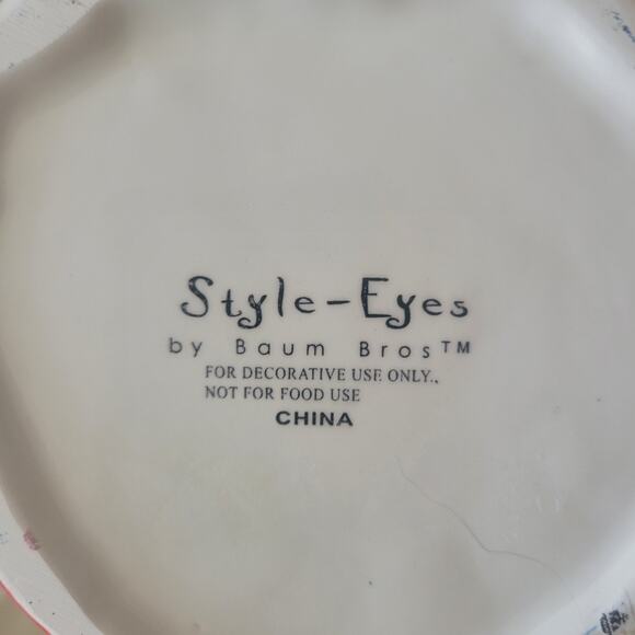 Christmas Jolly Snowman Ceramic Candle Style Eyes by Baum Bros Never used! VTG - Picture 5 of 8